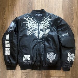 Sullivan King Black Graphic Bomber Jacket